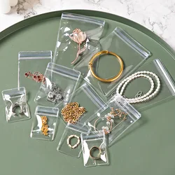 10Pcs Thicken PVC Jewelry Packaging Bags Transparent Anti-Oxidation Desktop Drawer Pouches Ring Earring Storage Self Sealing Bag