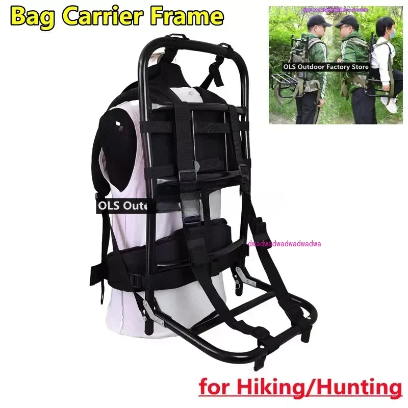 Heavy Carrying Backpack Frame Portable Foldable Outdoor Hiking Camping Hunting Carrier Bag Frame Aluminum Alloy 60kg Loading