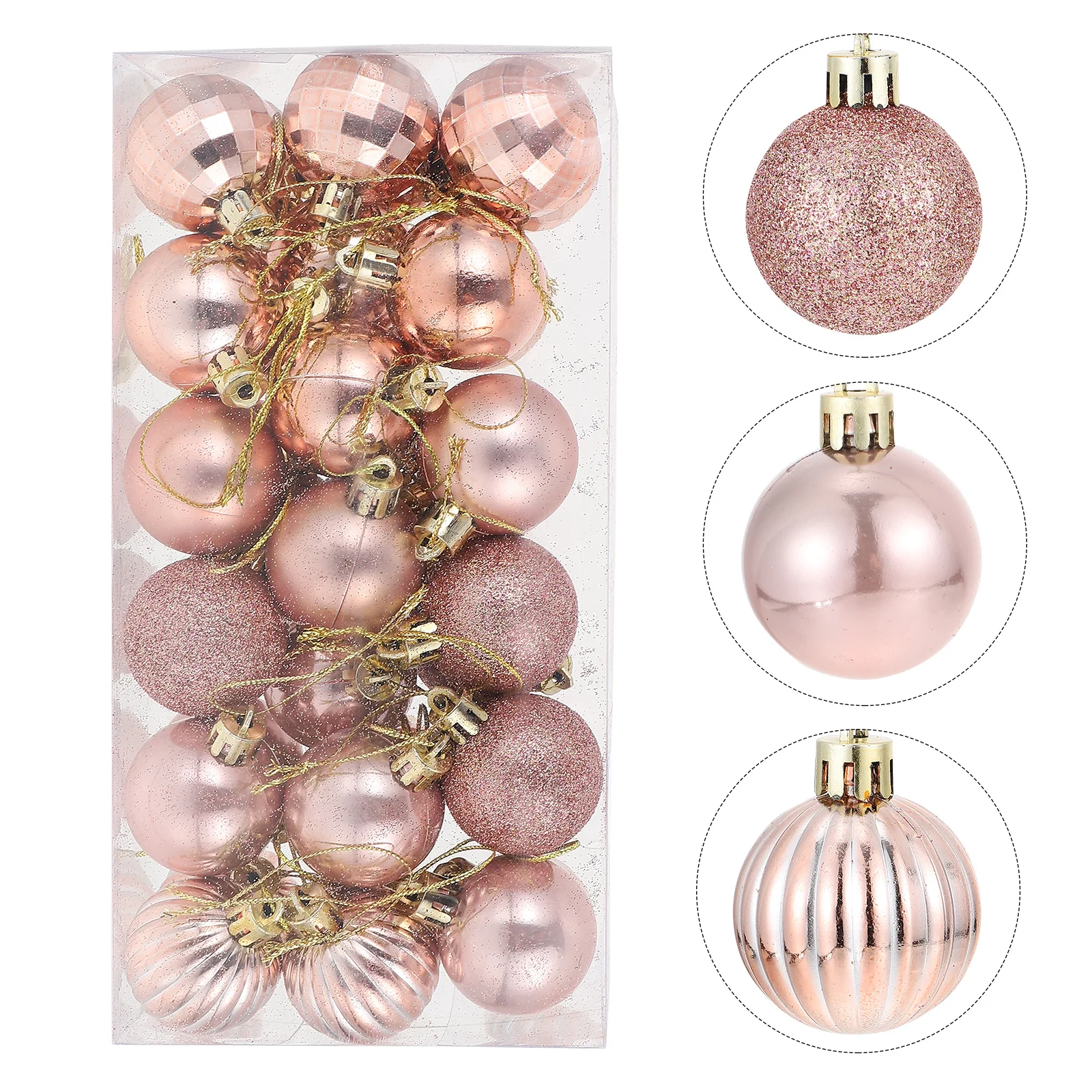 

36Pcs Christmas Ball Ornaments Delicate Glitter Xmas Balls for Tree Decorations Safe Shatterproof Holiday Party Supplies