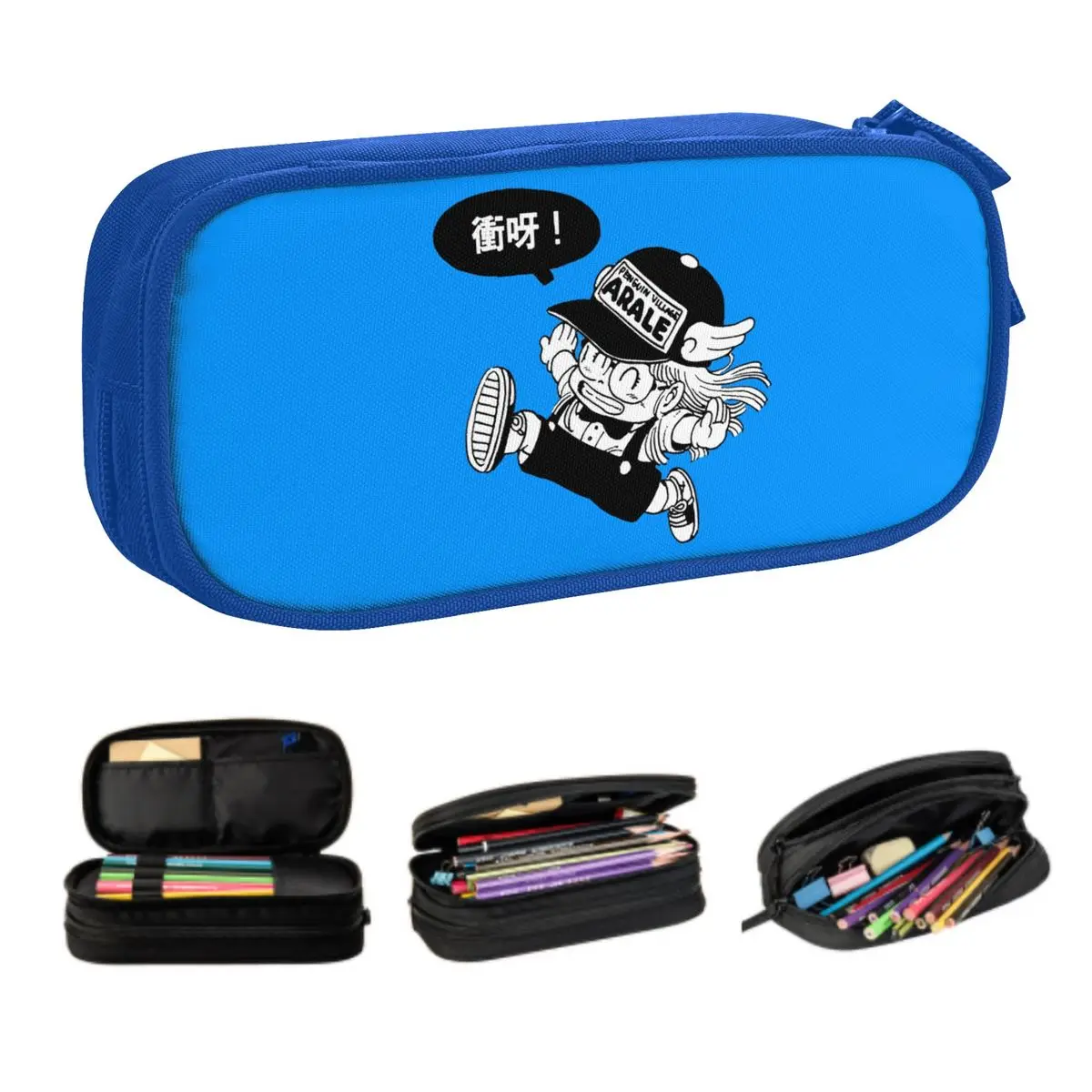 Custom Robot Arale Running Cute Pencil Cases Boys Gilrs Large Capacity Dr Slump Japanese Manga Pencil Pouch Student School