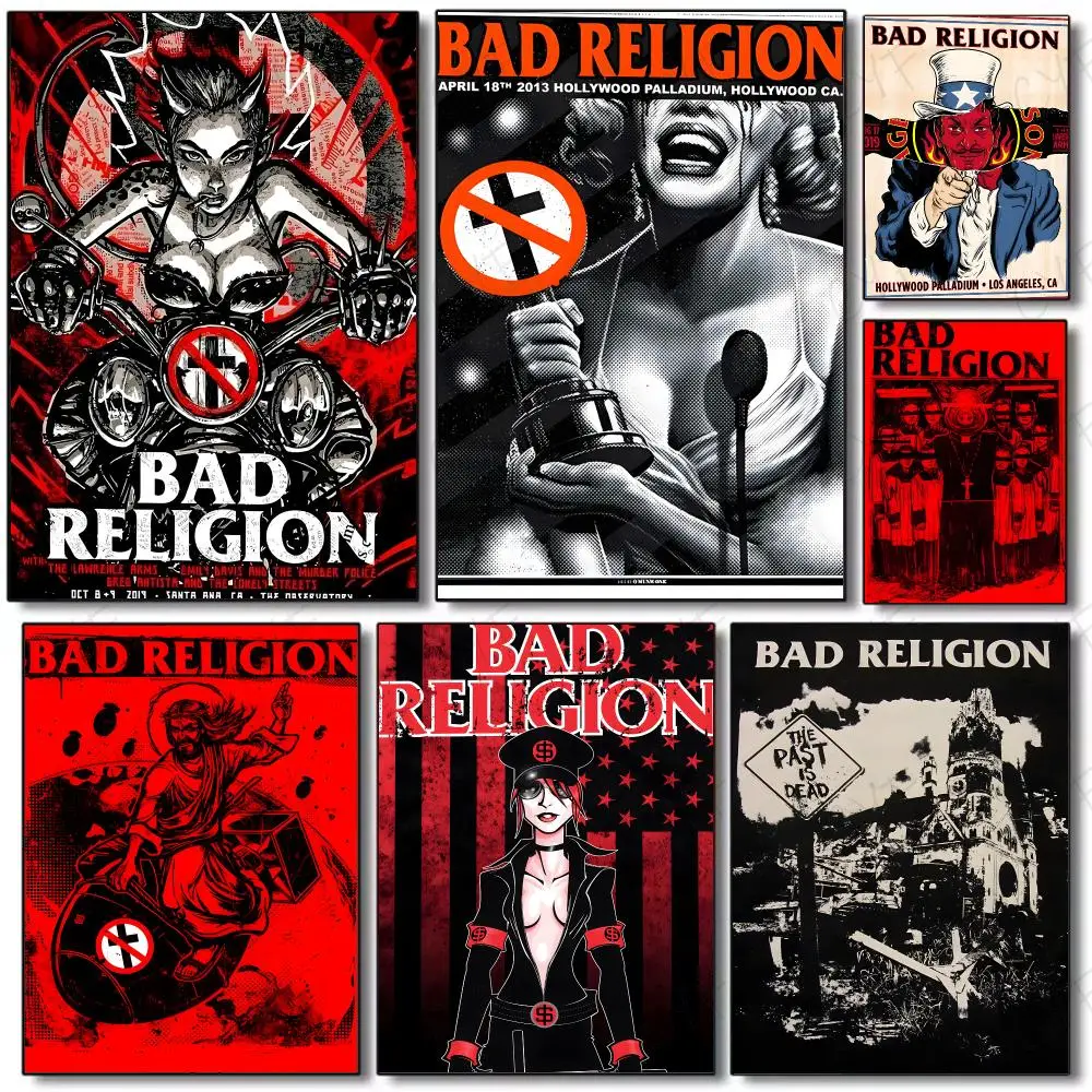 punk rock band Bad Religion Poster Painting Wall Art Mural for Living Room Home Decor and Gifts