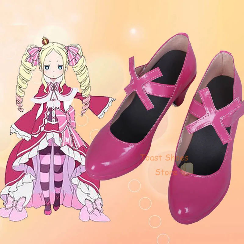 Anime Re:Zero Beatrice Cosplay Shoes Comic Anime Game Role Play for Con Halloween Cosplay Costume Prop Sexy Shoes