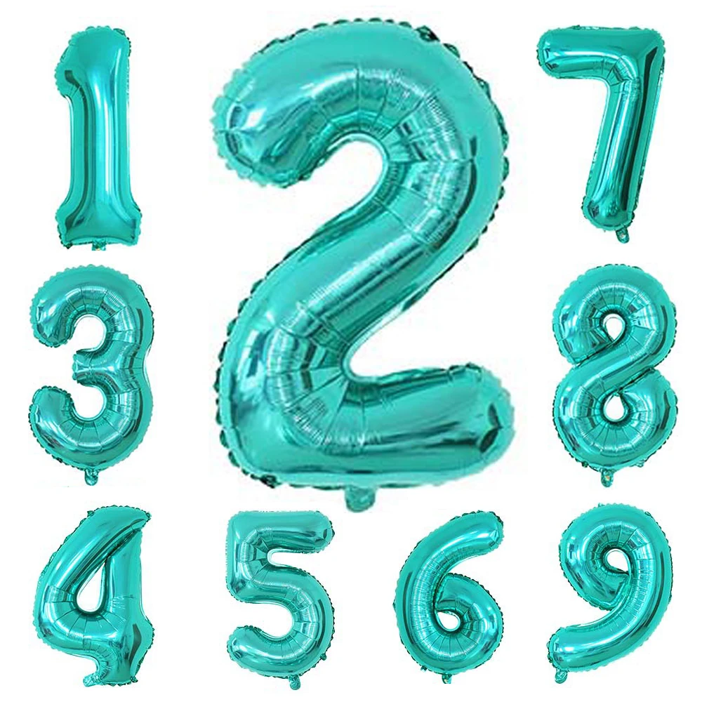 40inch Tiffany Blue Number Balloon 1 2 3 4 5 6 7 8 9 Tiffany Blue Digital Balloons for Anniverary Mermaid Birthday Party Decor