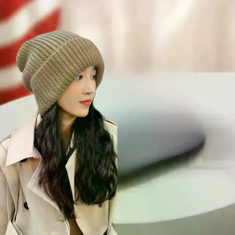 

Модные зимние теплые шапки для женщин, повседневные штабелируемые вязаные шапки, мужские шапки, однотонные женские шапки унисекс в стиле хип-хоп