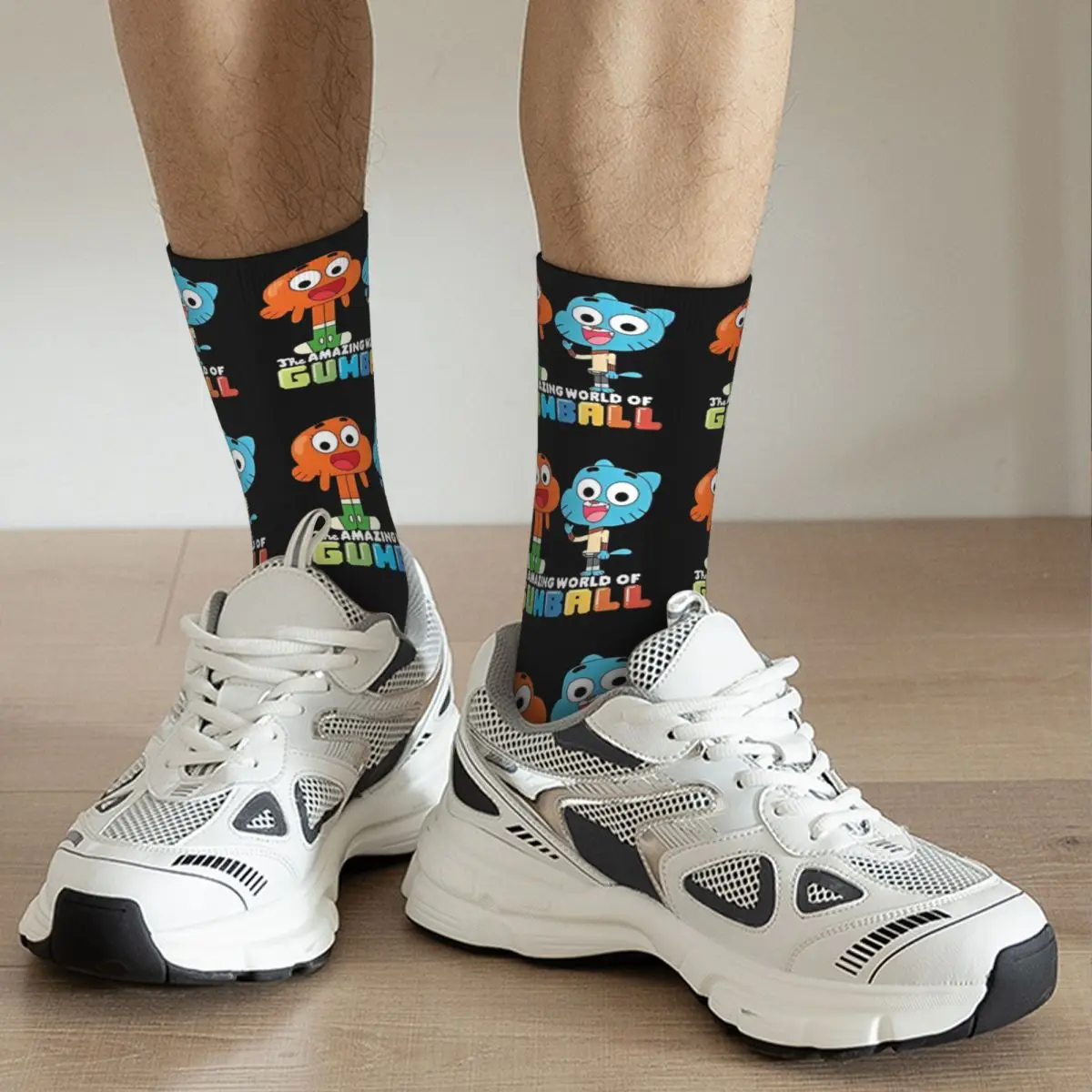 Gumball And Darwin Greet The Fans Socks Men Women Polyester Comedy Socks Spring Summer Autumn Winter Middle Tube Socks Gifts