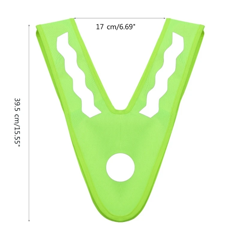 Chaleco seguridad en forma para niños, fluorescente amarillo, ciclismo carretera nocturno libre G7ND