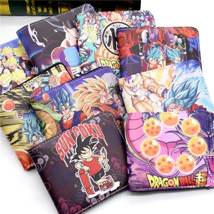 Dragon Ball Anime Foldable Wallet Goku Vegeta IV Women Men Card Clip Bag Children Cartoons Cosplay Wallets Birthday Gifts