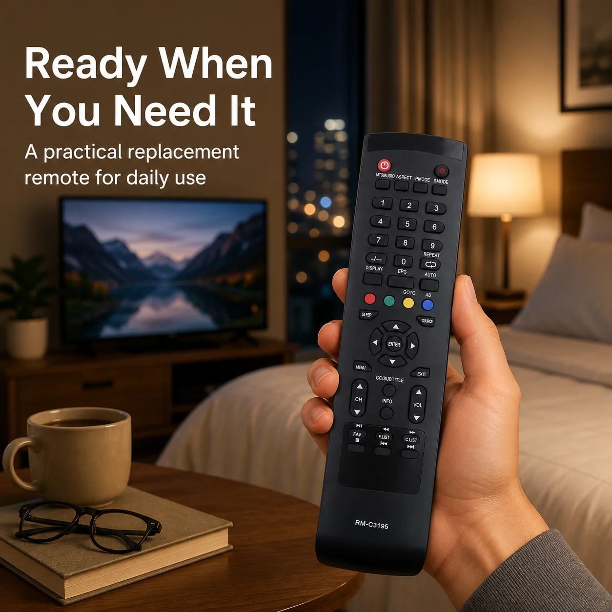JVC RM-C3195 Television Remote Control Replacement Easy to Use Compatible with JVC TV Ensuring Smooth Operation