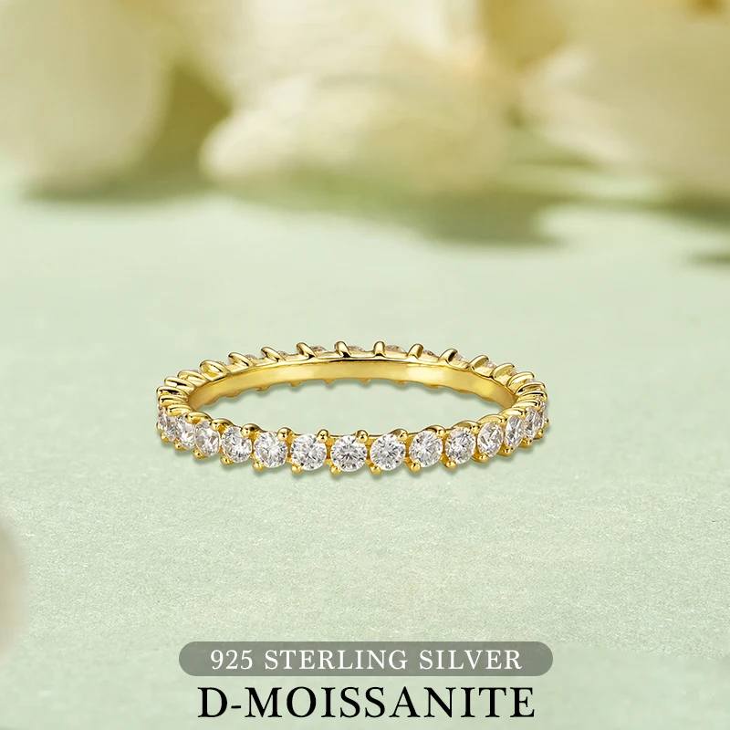 

Полный муассанит вечность минималистичный женский браслет кольца из стерлингового серебра 925 пробы повседневное кольцо на палец для женщин повседневные вечерние ювелирные изделия подарок