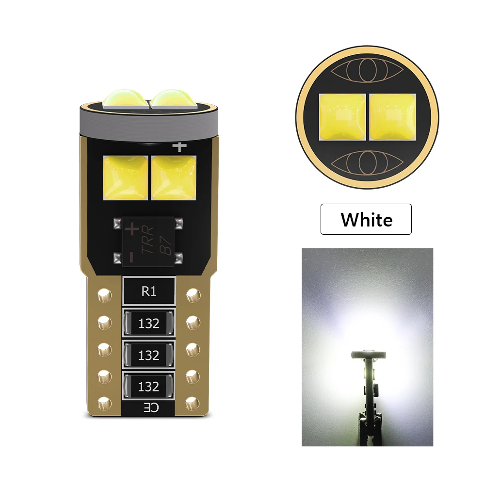 10 Stuks T10 W 5W Led Lampen Canbus 3030 6smd Geen Fout Super Helder Interieur Dome Lamp Vrije Kentekenplaat Licht Wit Blauw 12V