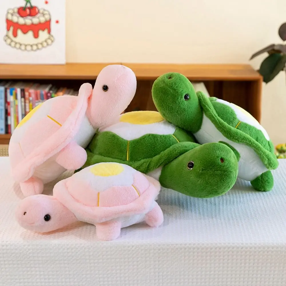 

Fluffy Poached egg Tortoise Plush Toys Collection Soft Turtle Stuffed Doll Cute 35cm Turtle Animal Doll Car Decor