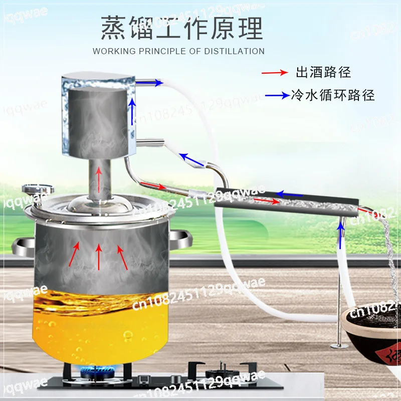 Complete set of small brewing machine home wine distiller food grade stainless steel homemade brewing distillation pure dew