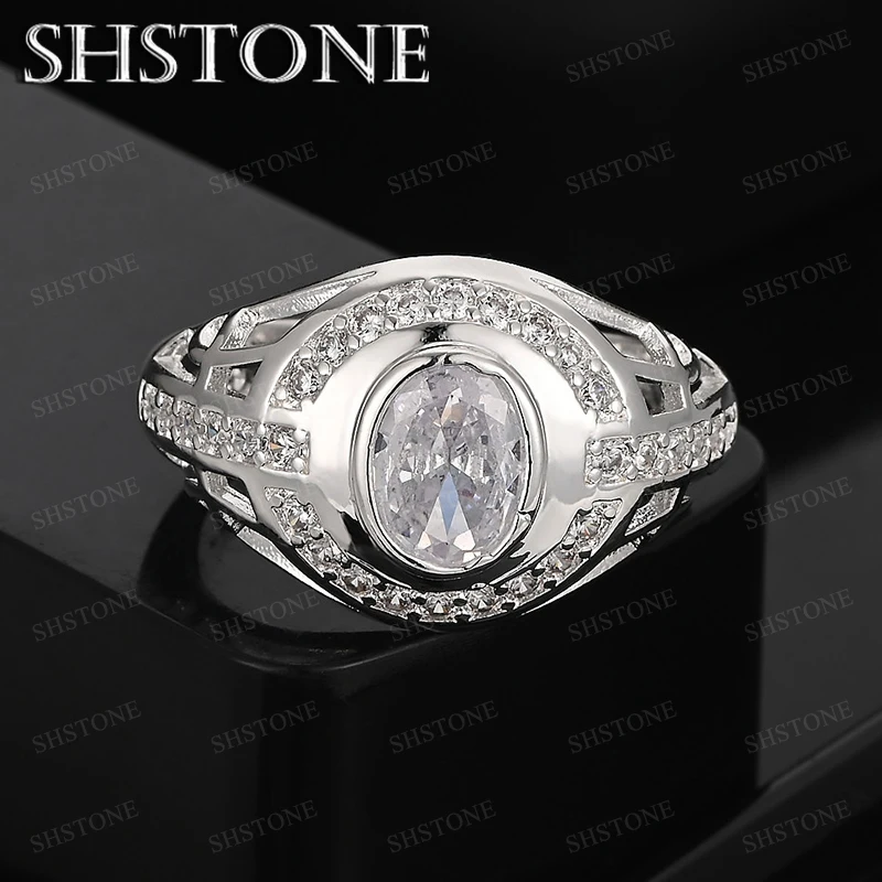 

Oval Zircon Crystal Ring 925 Sterling Silver Ring Luxury Jewelry Lady Engagement Party Wedding Accessories Anniversary Gift
