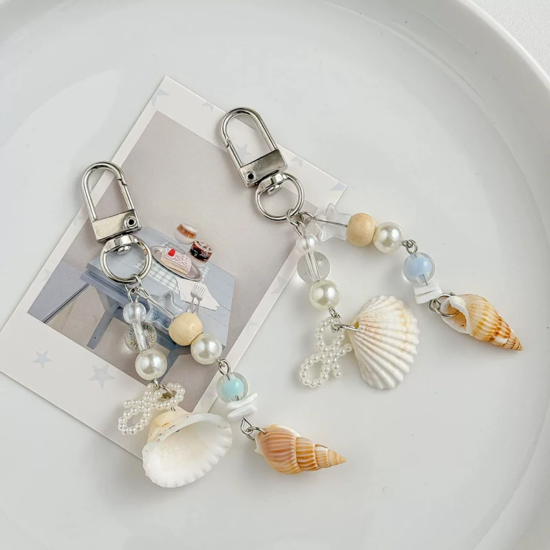 

Women's Handbag Decoration Beach Shell Sea Star Unique Design Phone Chain Key Ring Polaroid Hanging Pendant Fashion Accessory