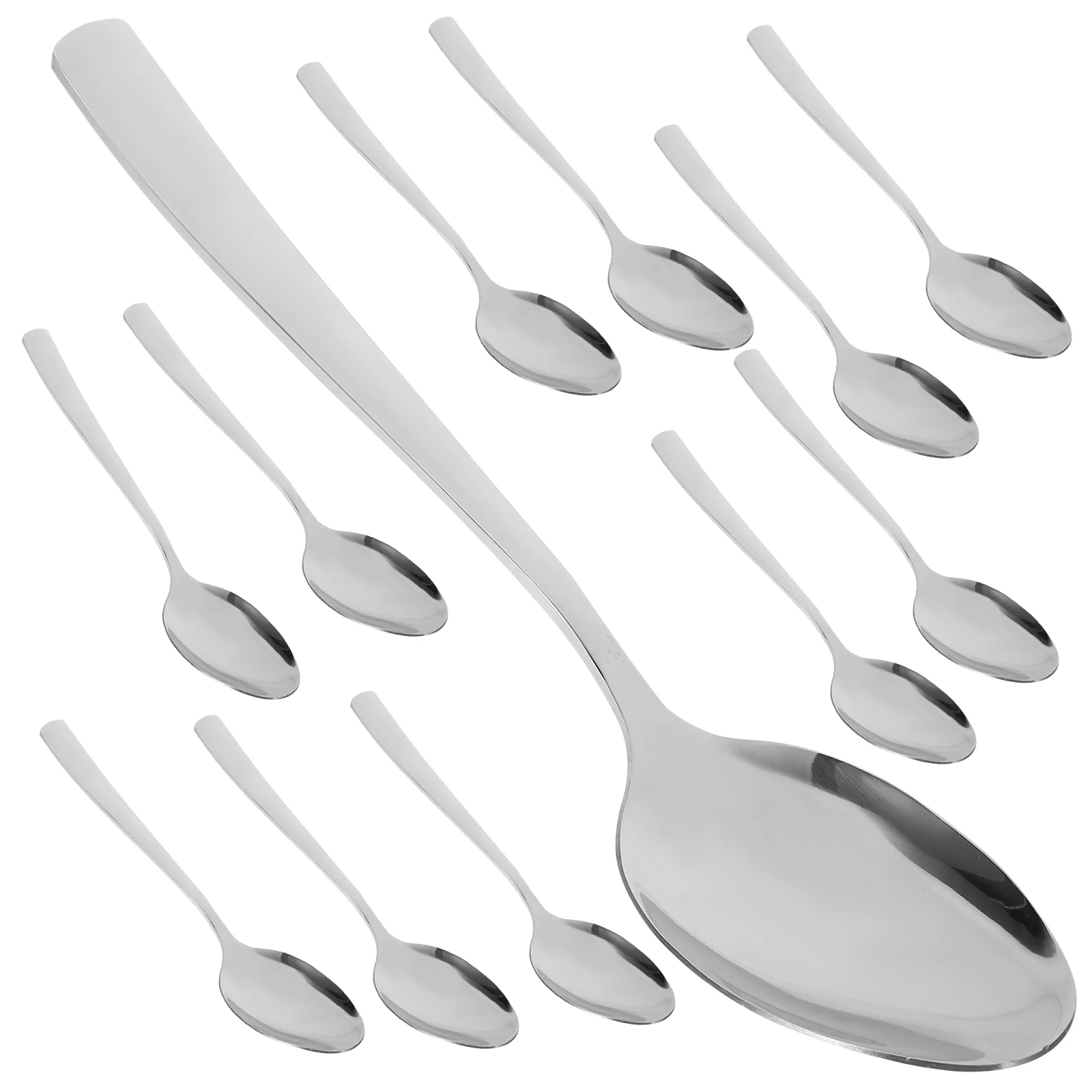 

12 Pcs Stainless Steel Tablespoon Spoons Soup Lunch Silverware Serving Utensils Dinner Knife and Fork