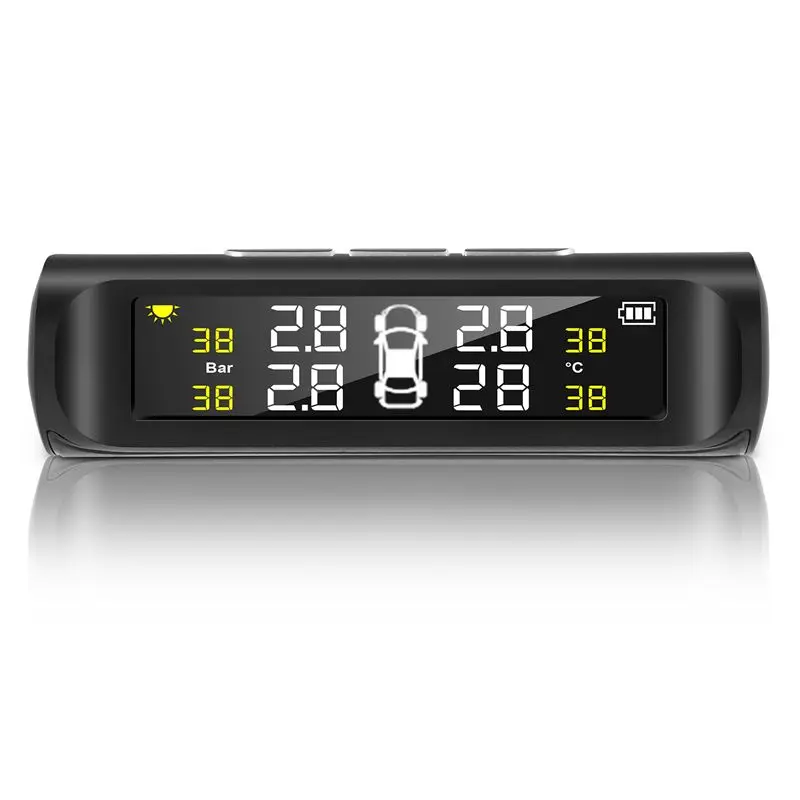 Steady Solar Tpms Car Tire Pressure Alarm Monitoring System Automatic Alarm System Tire Pressure Temperature Warning