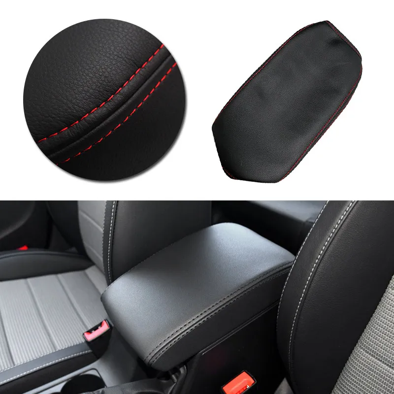 Car Interior Accessories Central Control Lid Armrest Box Cover For Skoda Octavia 2015 2016 2017 2018 Microfiber Leather Trim