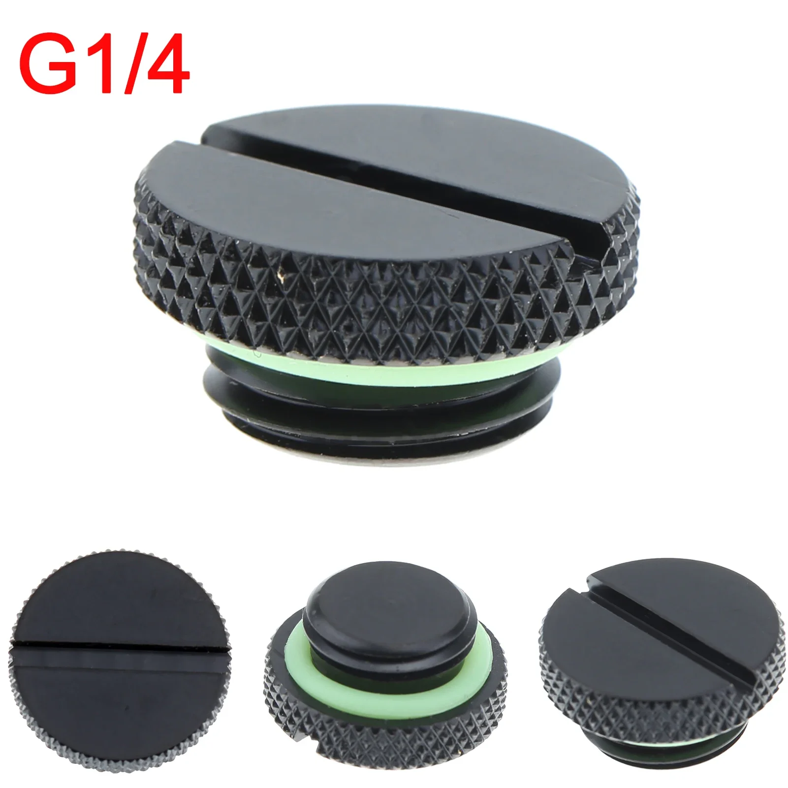 G1/4 Brass Thread Low Profile Black Plug for PC Water Cooling Plug Radiator Reservoir CoolerComputer Components Accessories