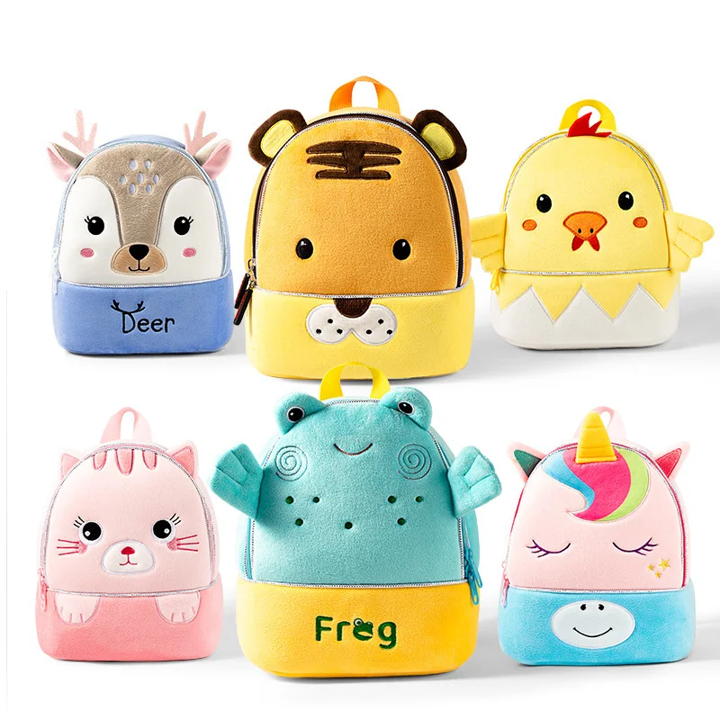 Cute 3D Deer School Bags para crianças, Mochilas Unicórnio dos desenhos animados, Jardim de Infância Meninas Crianças, Kawaii Schoolbag