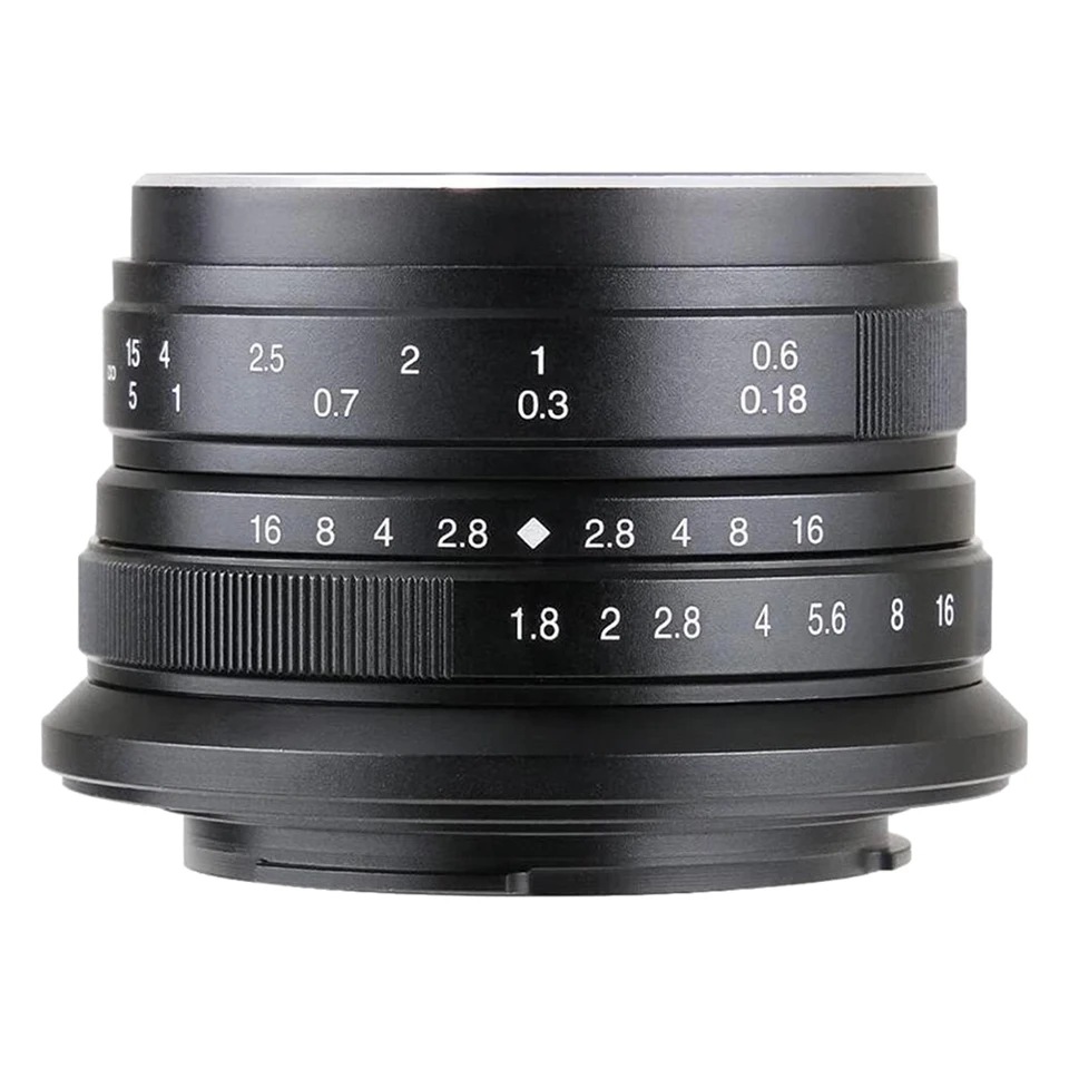 7artisans APS-C 25mm F1.8 Large Aperture Prime Lens for Portrait Still-life Photography for Sony A6000 Fuji X-T1 Canon M5