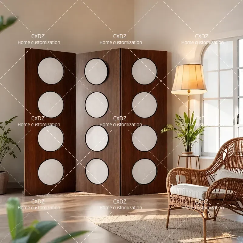 Modern Folding Room Divider Screen Portable Partition for Living Room Simple Light Luxury Mobile Baffle Home Decor Shelter