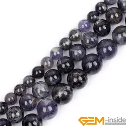 AA Grade Natural Round Cordierite Beads For Jewelry Making 15inch Strand Dark Blue Rock Quartzs Chakras DIY Loose 6/8/10mm