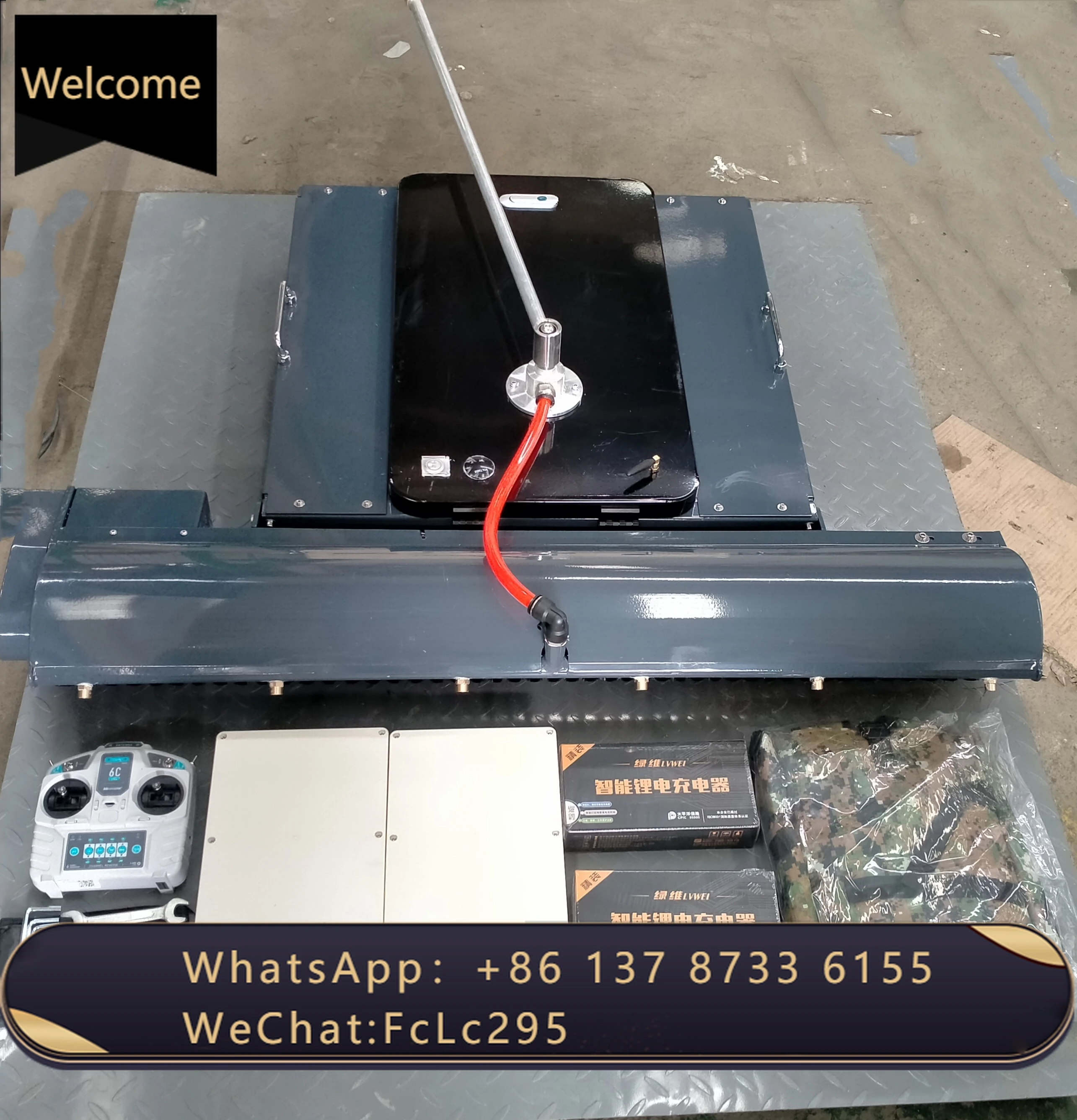 Intelligent Photovoltaic Panel Cleaning Robot Remote Control Tracked Solar Panel Cleaner Featuring Cleaning Brush Technology