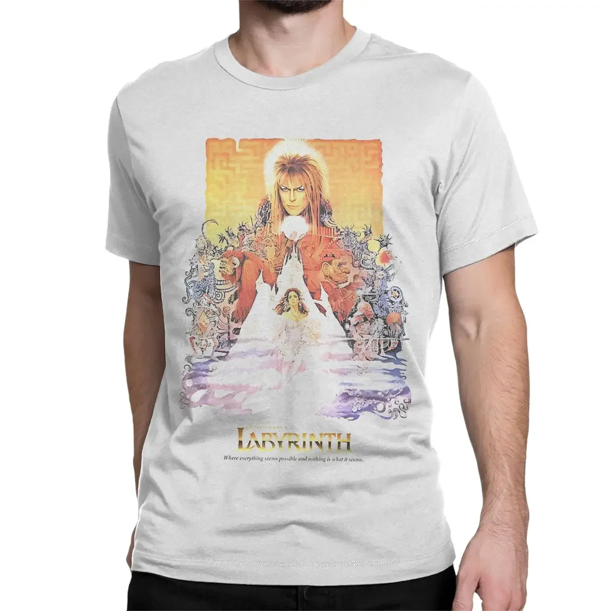 Men Women Labyrinth T Shirts Davids Star Bowied 100% Cotton Clothes Fun Short Sleeve O Neck Tees Adult T-Shirt