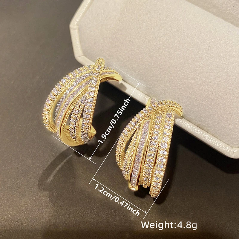 CAOSHI Versatile Luxury Women\'s Hoop Earrings Silver Color Brilliant Cubic Zirconia Wedding Engagement Accessories Party Jewelry