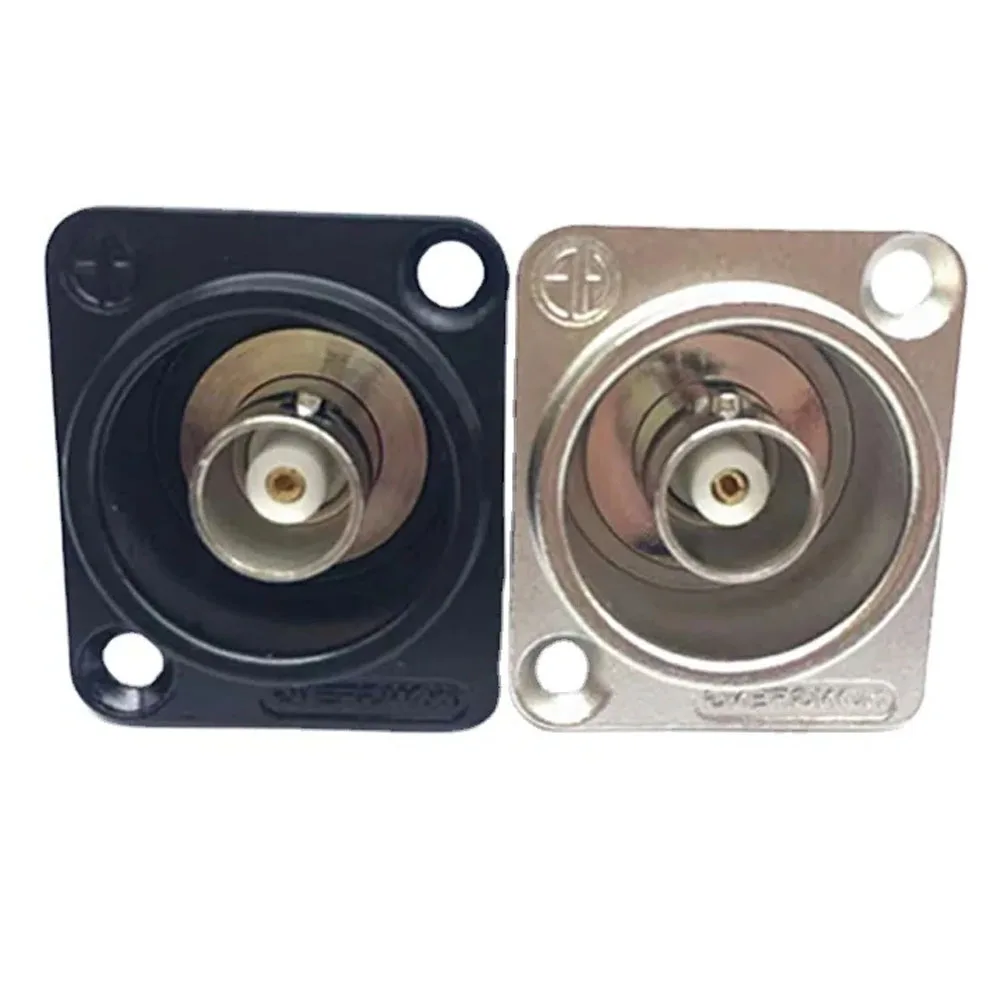 BNC موصل 1 قطعة مزدوجة D-نوع لوحة جبل أنثى إلى أنثى RF محول لنظام CCTV مراقبة الصوت المحوري #3