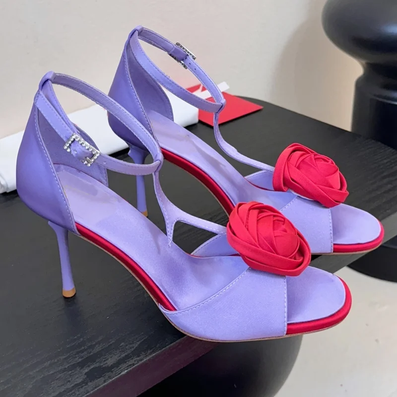 

Ruffle Decoration Satin High Heels Sexy Round Toe Thin Heel Cover Heel Accept Customized New Arrivals Fashion Women Modern Shoes
