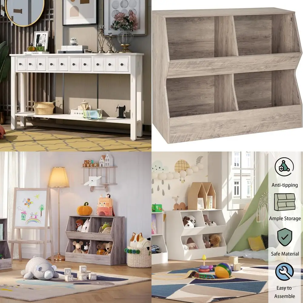 Mesa de sofá console longa Merax de 60 polegadas com gavetas de armazenamento e prateleira inferior para sala de estar e corredor