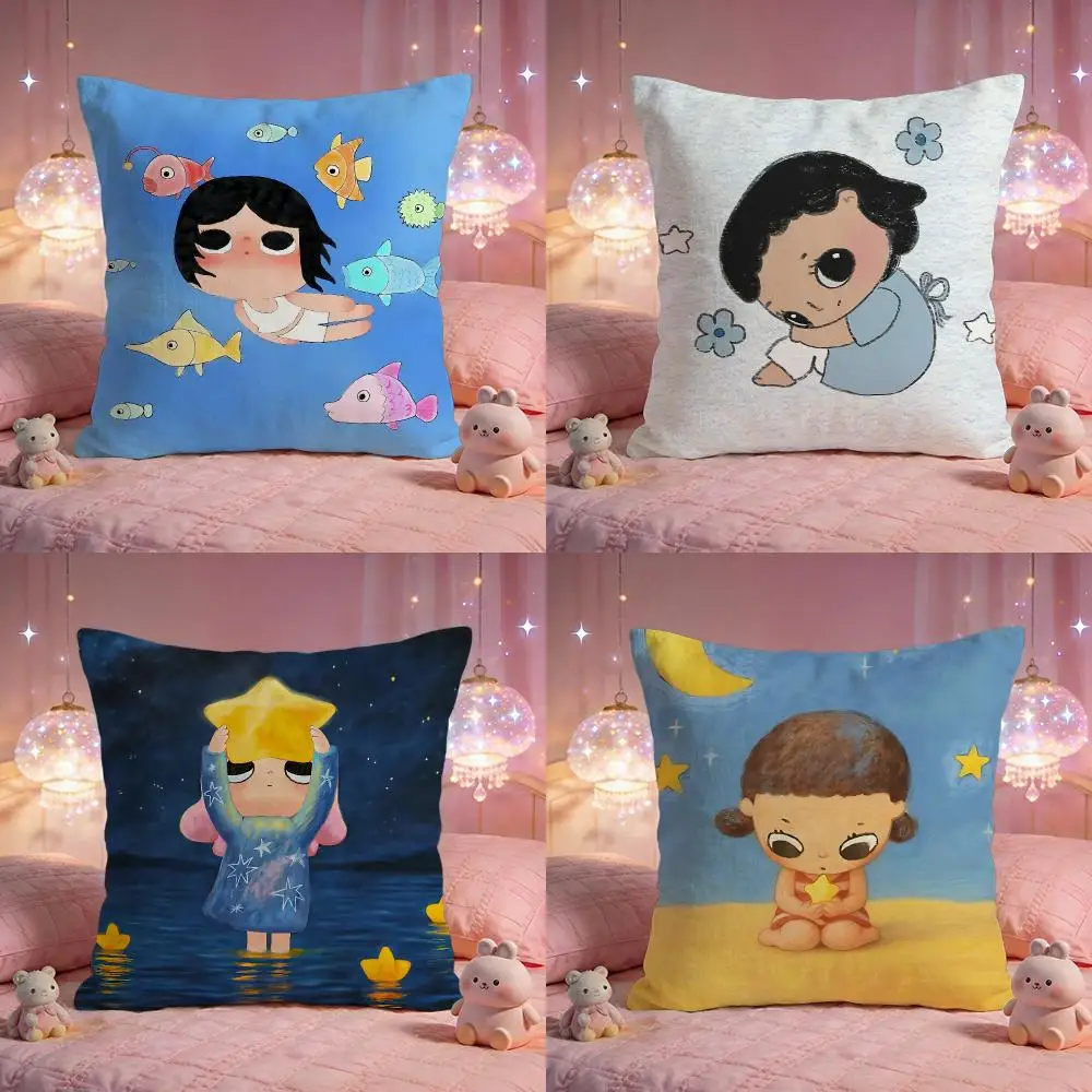 Kim Girl Cushion Cover Premium Comfort Reversible Pillow Cove -Two in One Design for Any Room & Car Interior