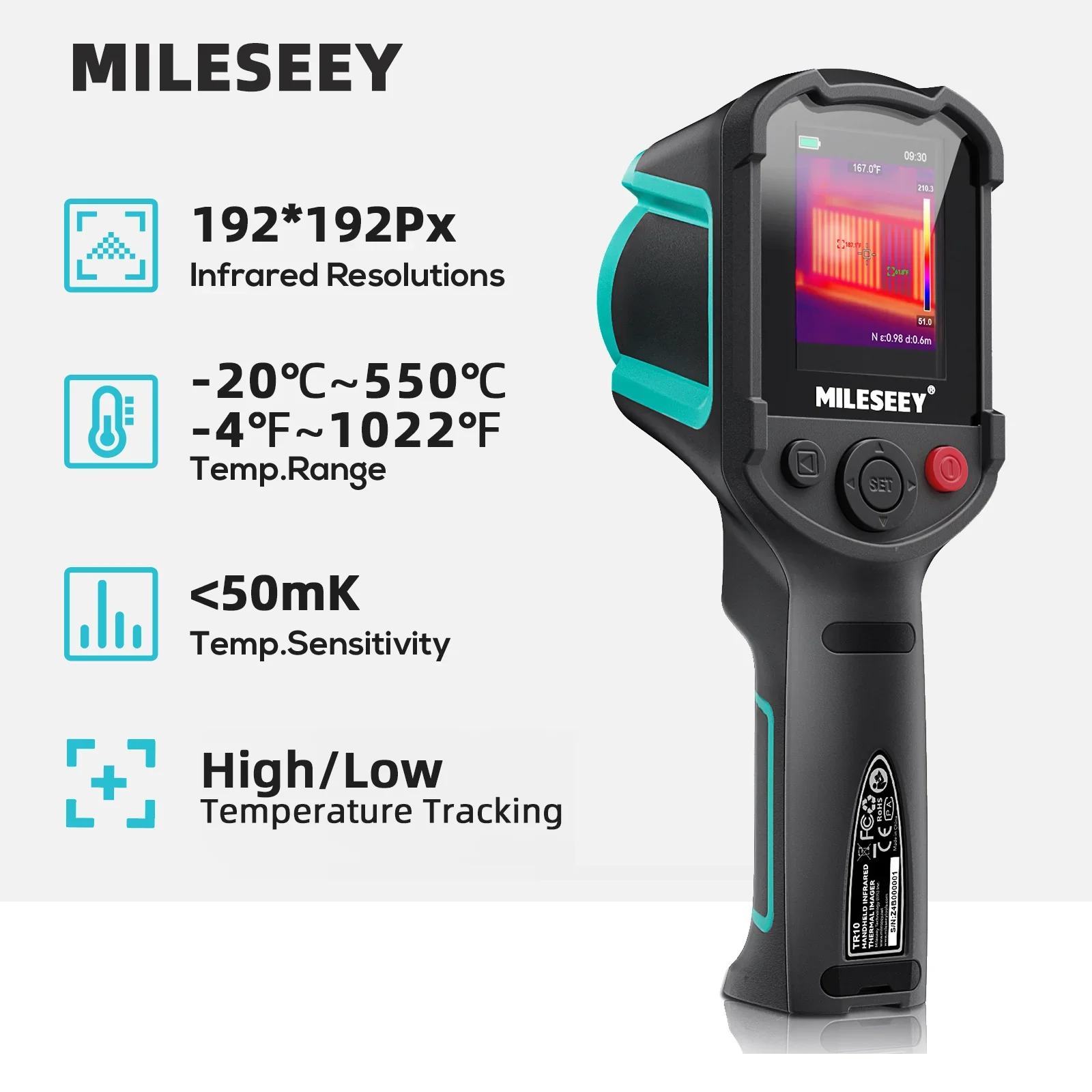 Mileseey TR10 Câmera térmica infravermelha para detecção de vazamento Câmera portátil Termica para reparo eletrônico