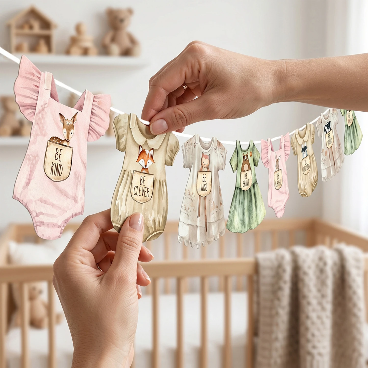 Dschungel-Abenteuer/Erdbeer-Thema Baby-Shower Bodysuit DIY Hängendes Banner Geburtstagsparty Heimwand-Deko Geschlechts-Enthüllungs-Dekoration – Detail 4