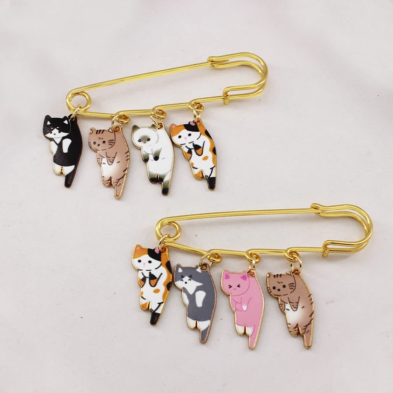 Creative Cat Enamel Pins Cute Cat Cat Breast Pins Black and White Orange Grey Pink Cat Breast Pins Lapel Badge Animal Jewelry