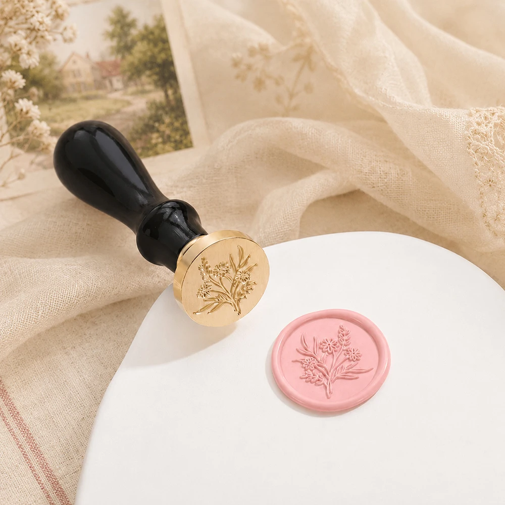 Wax Seal Stamp Set - Balmumu Mühür Damga Seti Çiçek Bitki