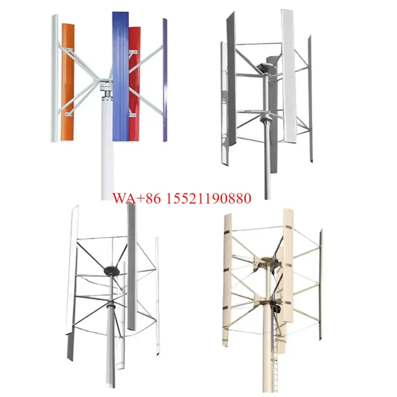 WMWMNU for Low Rpm Permanent Magnet Aluminum Alloy 5 Blades 10 Kw 220V H Type Vertical Axis Wind Turbine Generator
