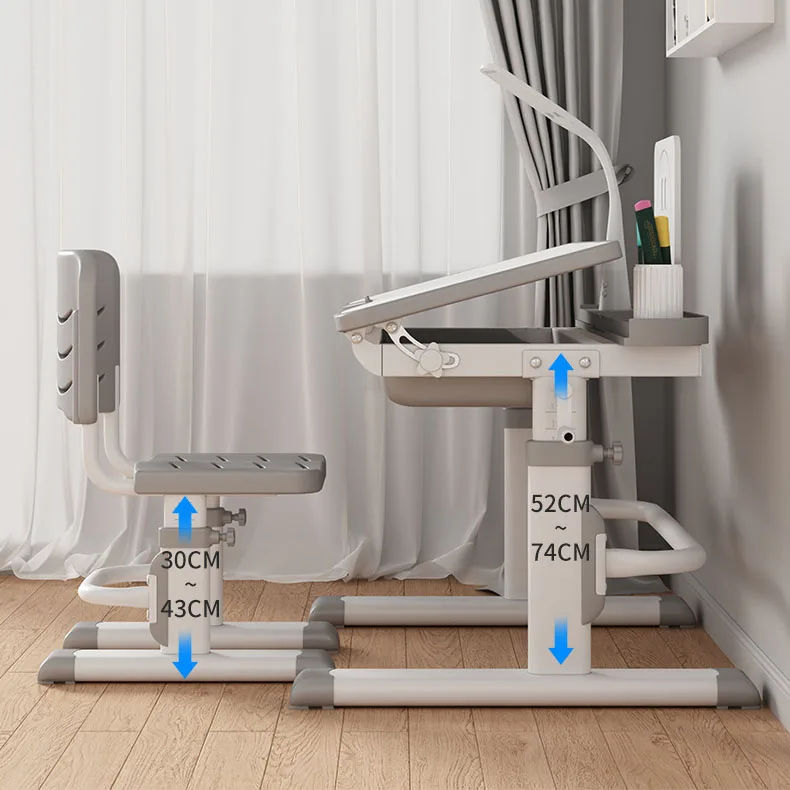 مجموعة كراسي طاولة دراسة خشبية حديثة قابلة للتعديل لأثاث المنزل والمدرسة للأطفال #5