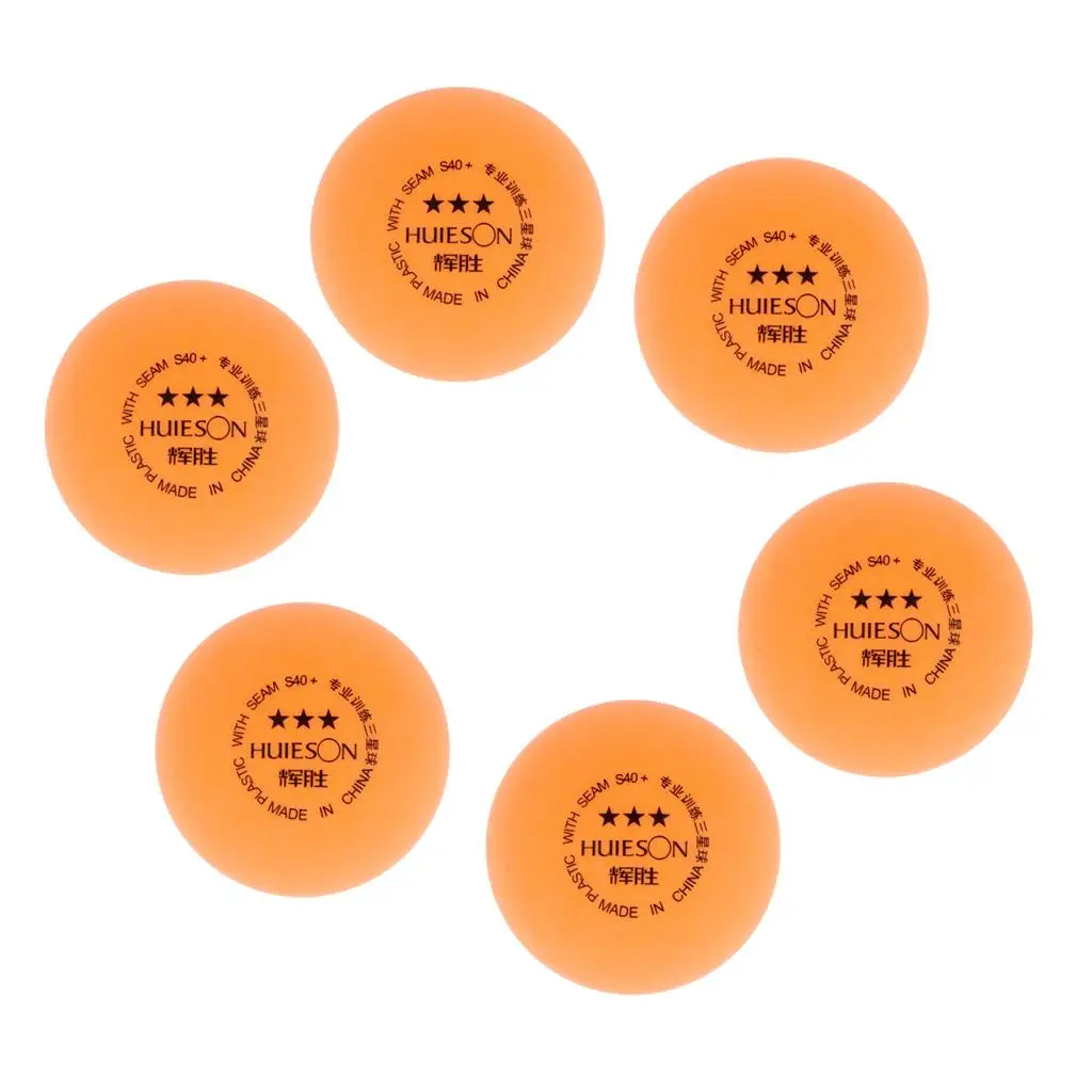 6Pcs Durable 3 Stars 40mm Table Tennis Pong Balls Training Sport Orange