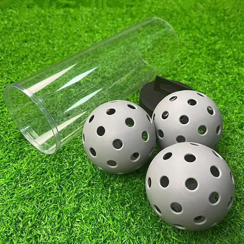 Outdoor Pickle Balls Bulk 3X PE Outdoor Ball With Holes 74mm High Elasticity Beach 40-hole Design Pickle Balls With Storage Tube