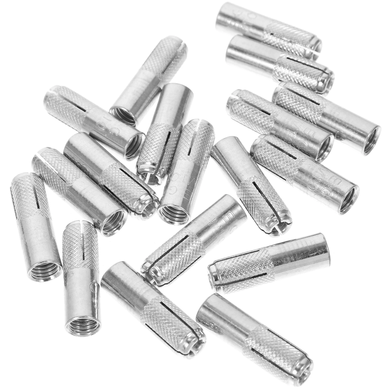 

50 Pcs Concrete Anchors Galvanized Carbon Steel Knurled Drop in Bolts Cement Board Screws Replacement Hardware