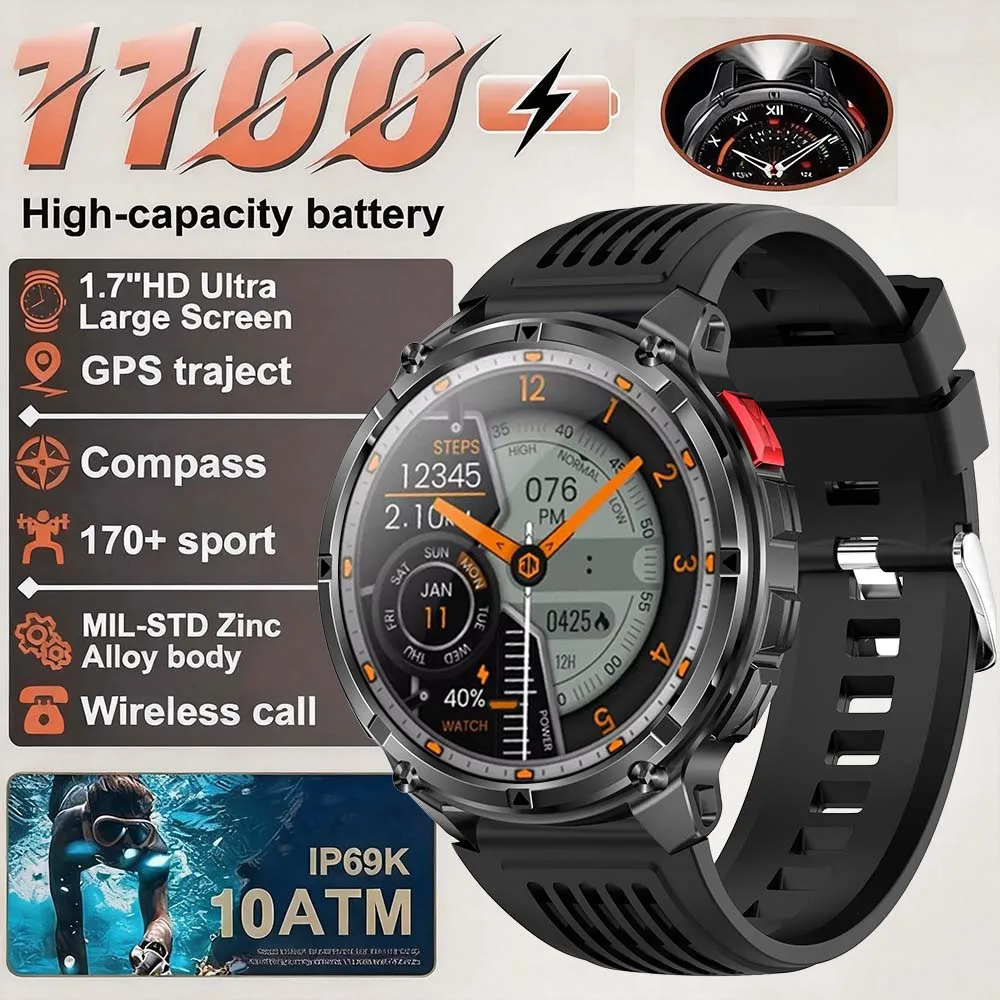 2026 New T-Rex 3 Pro Smart Watch 1100mAh Long Battery Dual-Band GPS IP68 Waterproof Military Grade Sports Outdoor Smartwatches