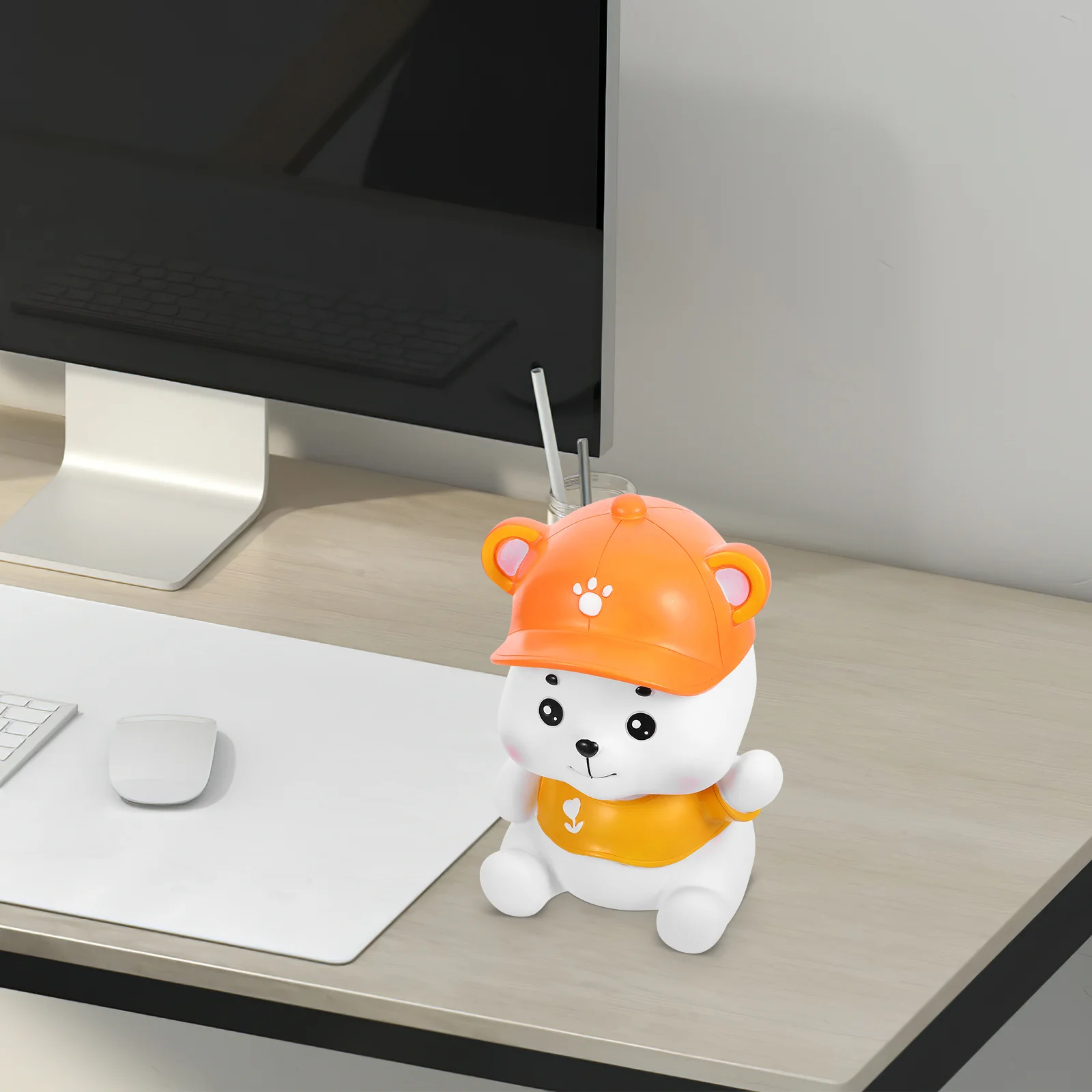

Lovely Bear Shaped Piggy Bank PVC Vinyl Cute Desktop Money Pot Coin Saving Jar Piggy Bank Bear-Shape Money Box