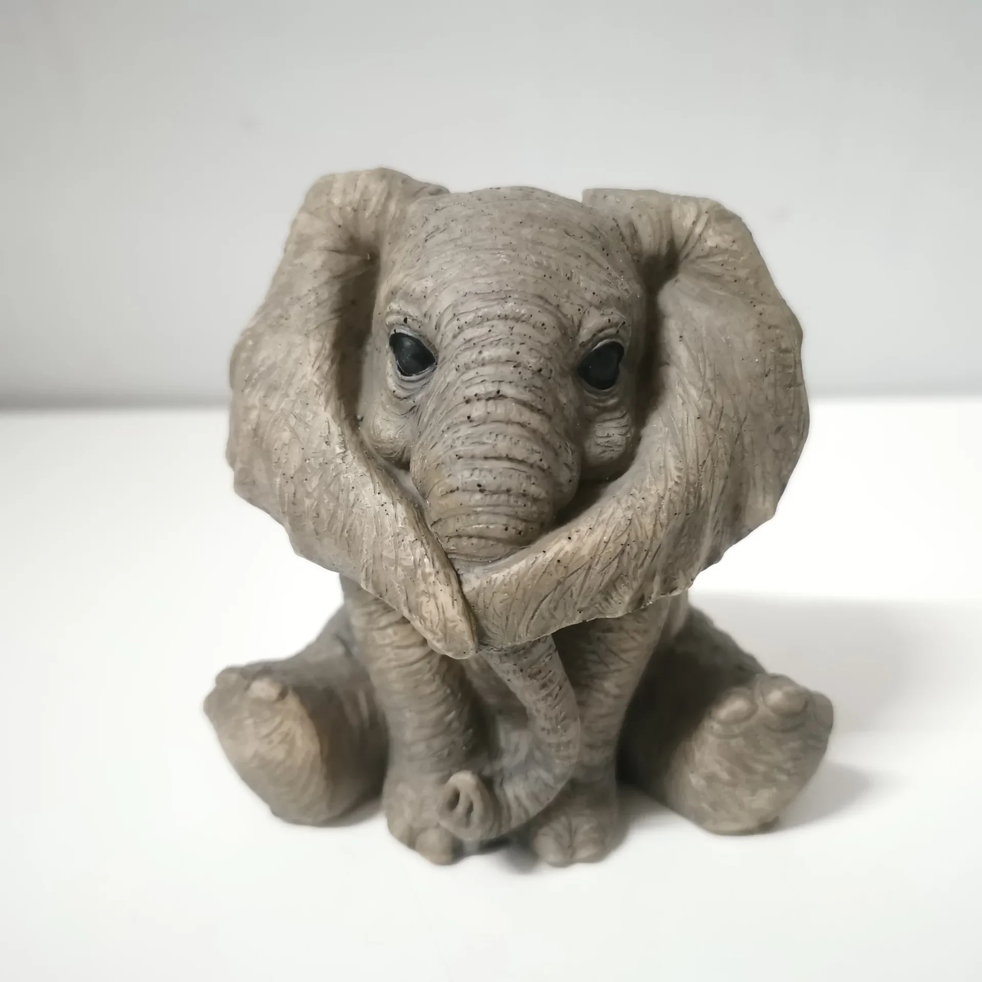 3 Kinds of Resin Baby Elephant Decoration Lucky Feng Shui Gray  Doll Creative Cute   Home