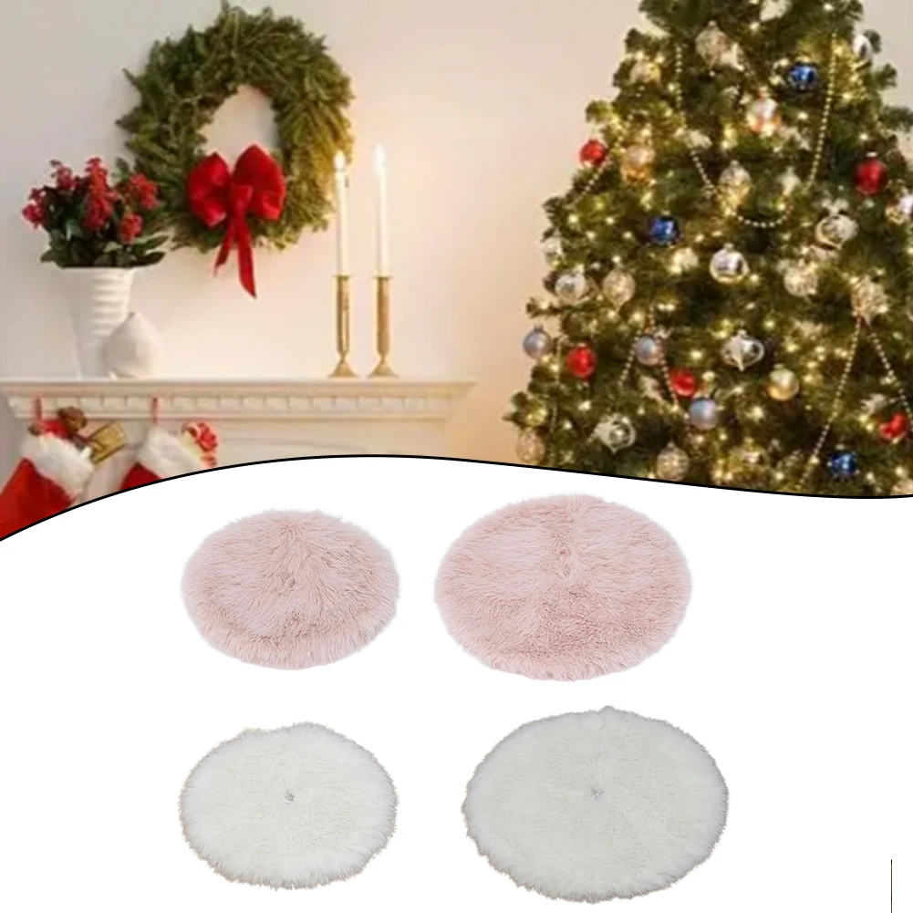 

Christmas Tree Mat 21.7inches/13.8 Inches Christmas Tree Skirt Holiday DIY Ornaments Soft Plush Pad For Christmas Decoration