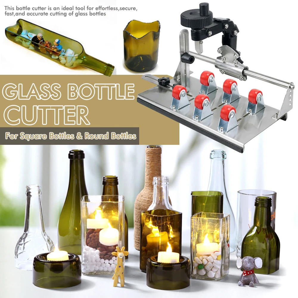 

New Glass Bottle Cutter - Professional DIY Glass Cutting Tool for Square, Round Bottles and Bottlenecks with Accessories
