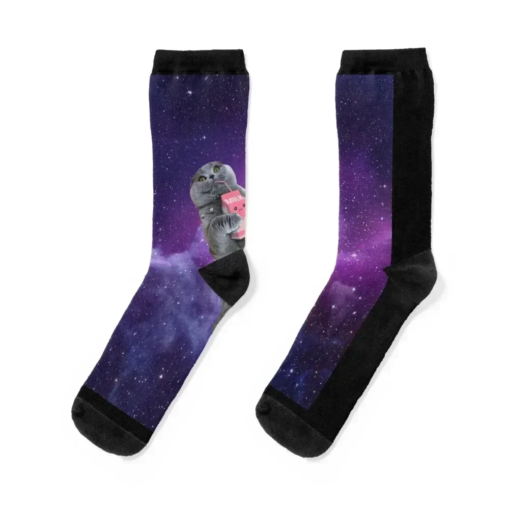 

Space Cat Galaxy Cat Snacking Socks compression heated Socks Women Men's