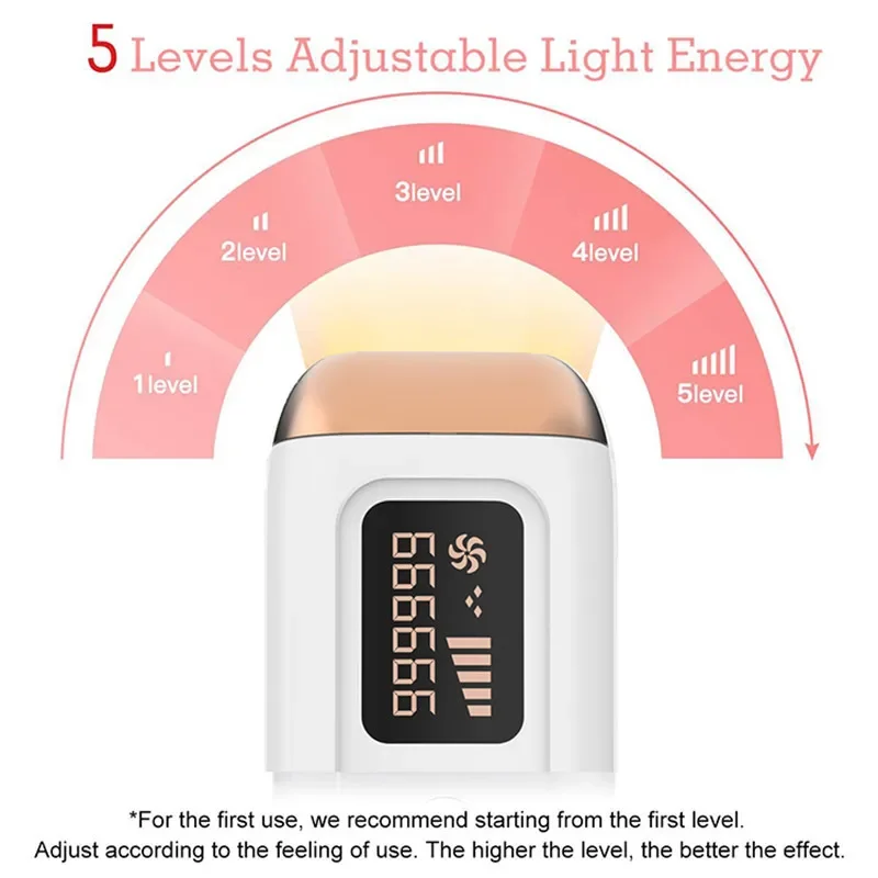 Bezbolesne włosów maszyna do usuwania profesjonalny Laser do depilacji na stałe LCD, Depilator laserowy, 9999999 Flash IPL, foton Epila