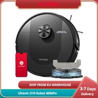 Ultenic D10 Robot Vacuum Cleaner 15min LiDAR Quick Map 4000Pa 120min Runtime Carpet Auto-Boost Siri/Alexa/APP Remote Control
